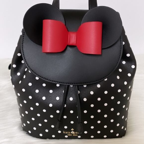 New💃Kate Spade Disney x Kate Spade New York Minnie Mouse Backpack/Leather/Black - Picture 5 of 9